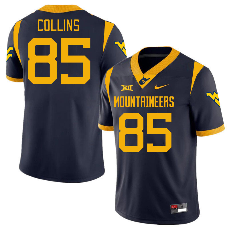 Men #85 Dom Collins West Virginia Mountaineers College 2024 New Uniforms Football Jerseys Stitched S